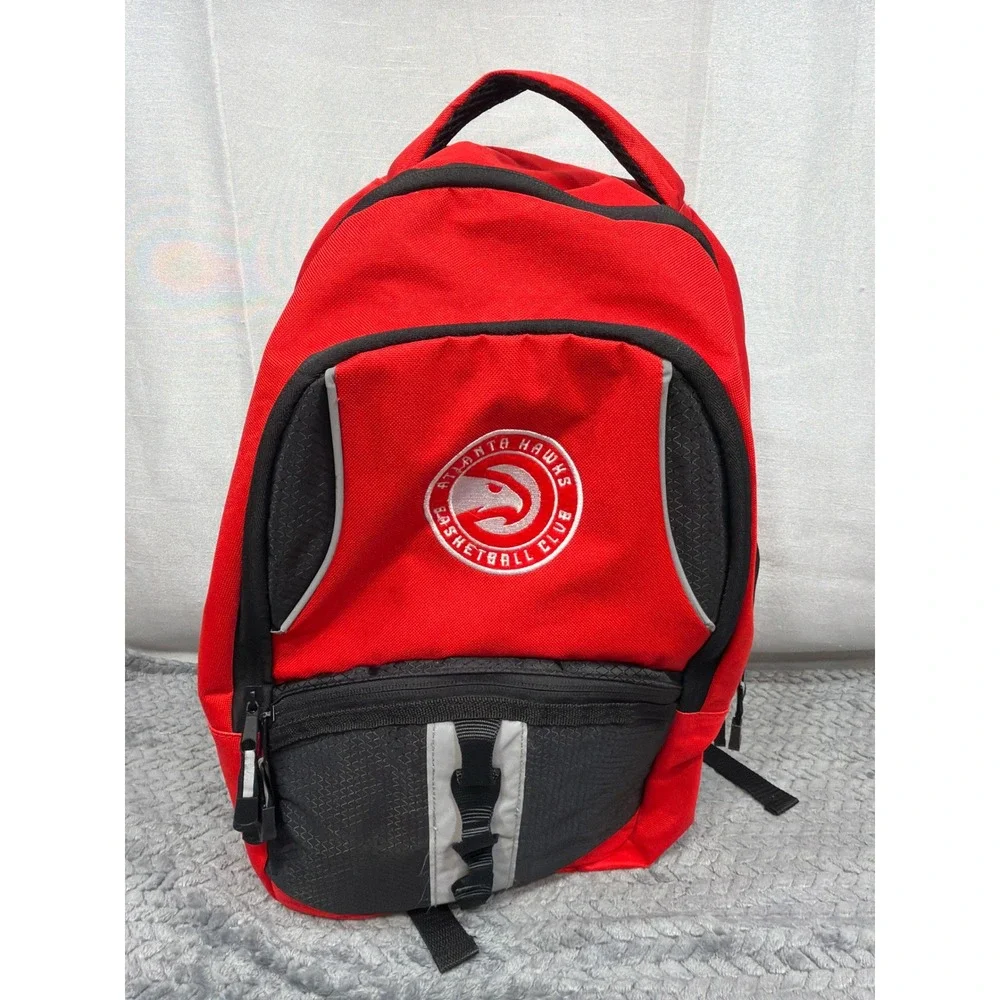 Atlanta Hawks Basketball Club NBA Backpack Red Black Padded Straps Laptop Sleeve